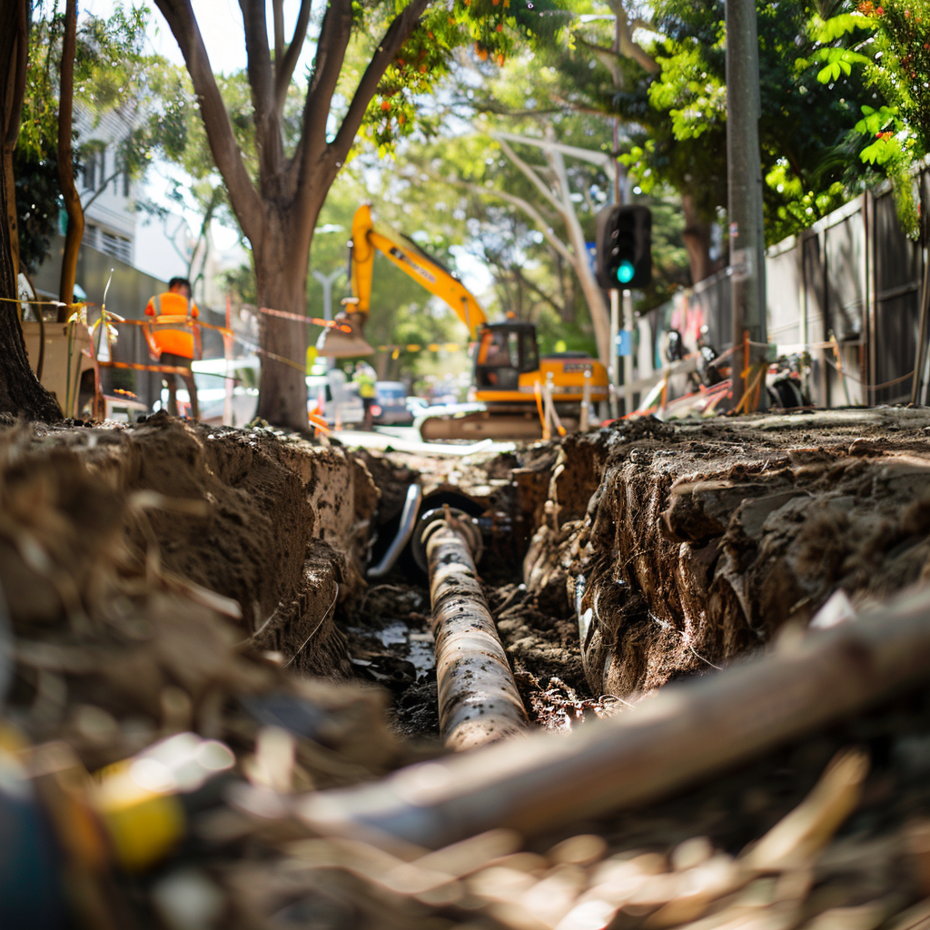 Professional trench excavation in Northbridge ensures reliable pipe repair solutions.